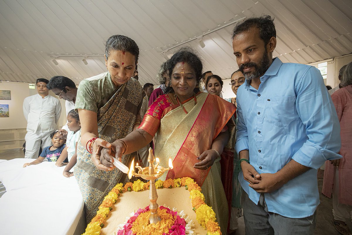 We are delighted to have a successful and inspiring inaugural address by the Hon'ble Governor Smt. @DrTamilisaiGuv for Ekattva Maarg and Exhibitions at Kalakendra Art Gallery - Bharat Nivas on 21st June 2023 #Auroville