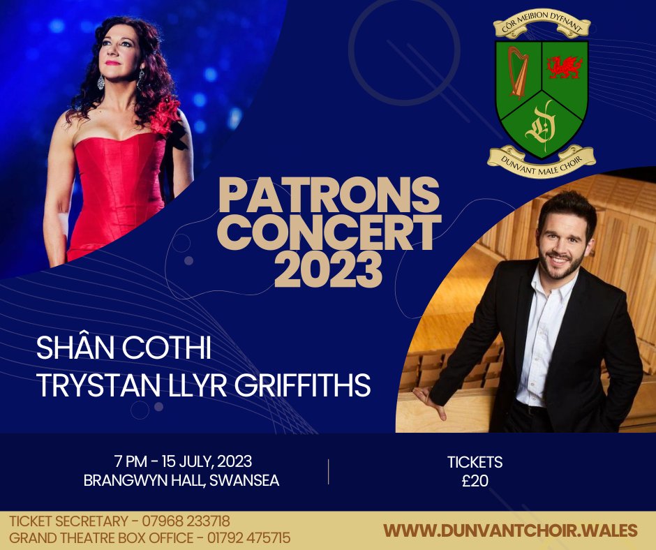 dunvantchoir's tweet photo. Tickets still available for this fantastic concert in #Swansea on Saturday, July 15th. Don't miss this prestigious event in Swansea's @TheBrangwyn , featuring the longest established Male #choir in #Wales
@RealShanCothi @TrystanLlyr @RhysWilliamsTV #dunvant @DunvantRFC RT https://t.co/ECD01EHSNp