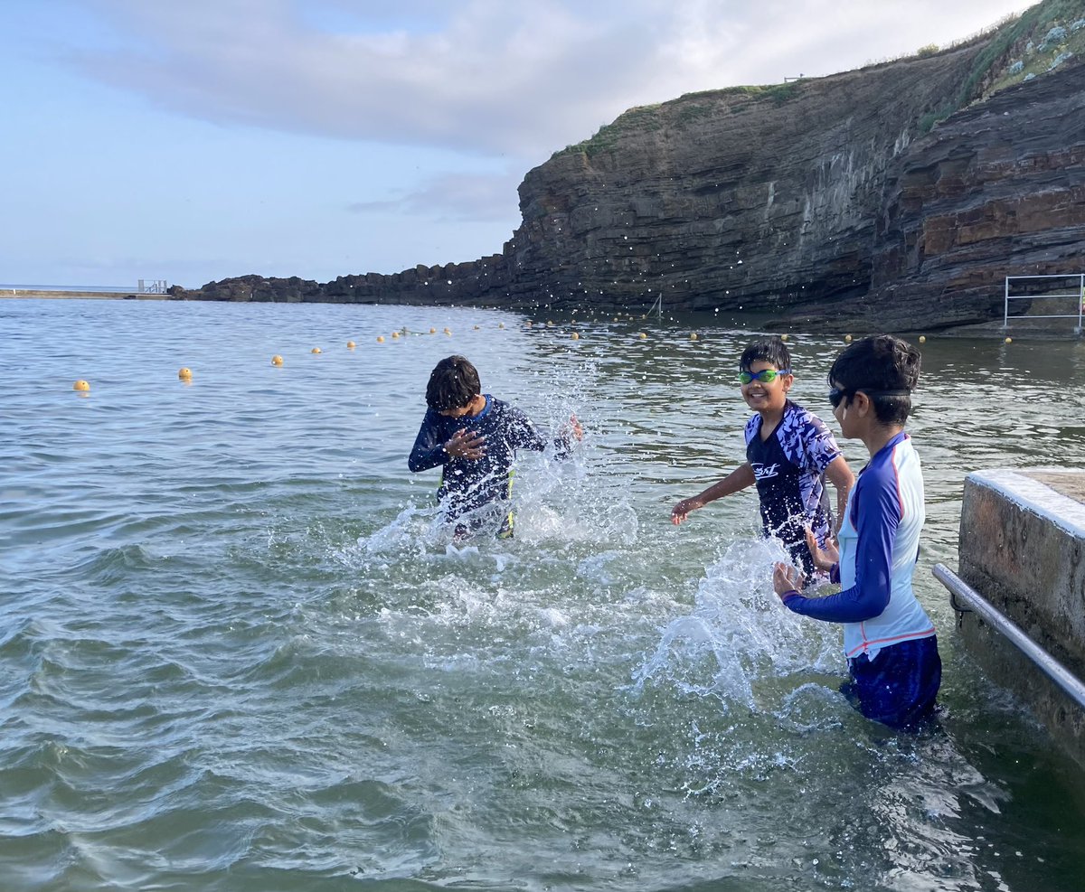 KingsHouseTrips's tweet photo. Brisk swim this morning got us going. 
#KHSYear6Cornwall
#WaterStartToTheDay https://t.co/y4x72ihvDC