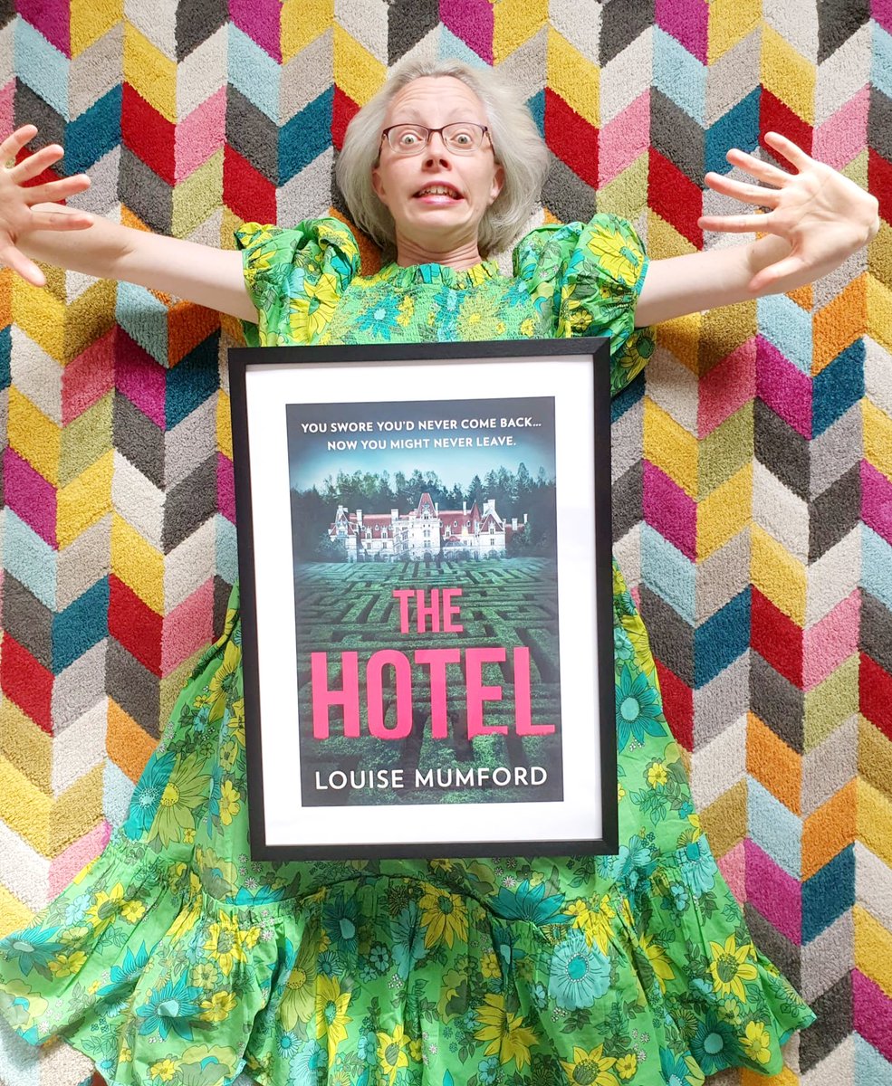 Absolutely nothing subtle or understated about this - MY NEW BOOK IS OUT IN EBOOK TODAY! I've got a violently green frock, a fantastic book cover and a creepy little mystery story for you. Welcome to #TheHotel. Enter if you dare... amzn.eu/d/fUn8uJB