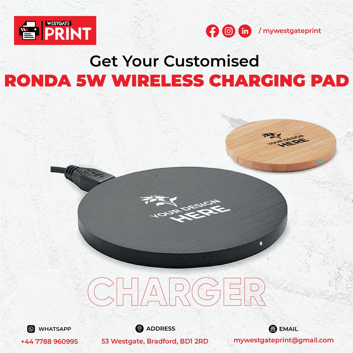 Order now for a clutter-free charging experience!

#CustomChargingPad #WirelessCharging #ConvenientCharging #OrderNow #mailboxesetc #westgateprint_BradFord #uk #Real_WestgatePrintBradford #best_westgateprint_bradford #FastPrint_Bradford