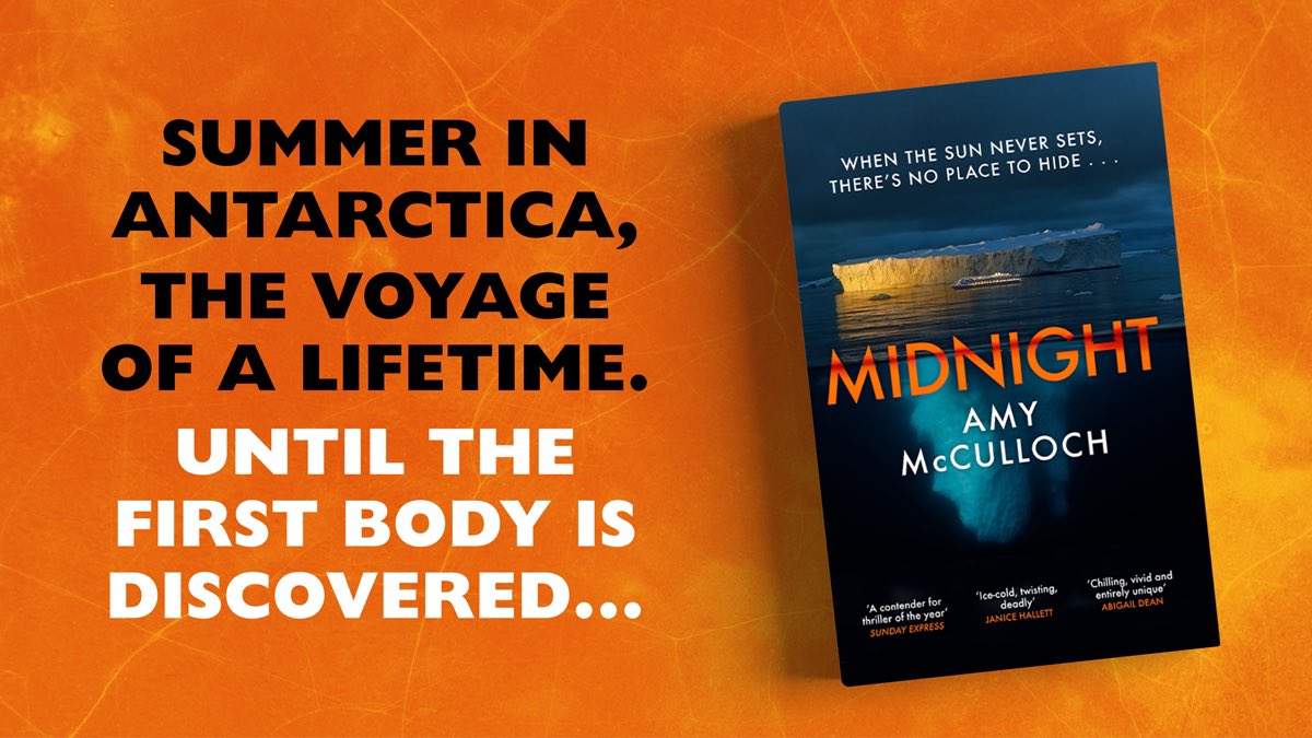 It’s #Midnight publication day in the UK! An “enthralling” (Sunday Times) murder mystery set on board a cruise ship to Antarctica… icy thrills and chills guaranteed to cool off in this summer heat

Get your copy now 🥰

amazon.co.uk/Midnight-Amy-M…