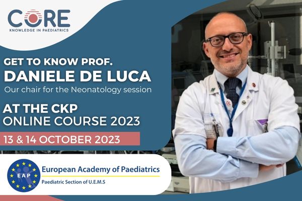 Meet our CKP course chair for the neonatology session: 
Prof. Daniele De Luca!
President of the European Society for Pediatric and Neonatal Intensive Care.

Get to know our course experts: ow.ly/5W6K50OUzon
Register now: eapaediatrics.eu/core-knowledge…

#Paediatrics #OnlineCourse
