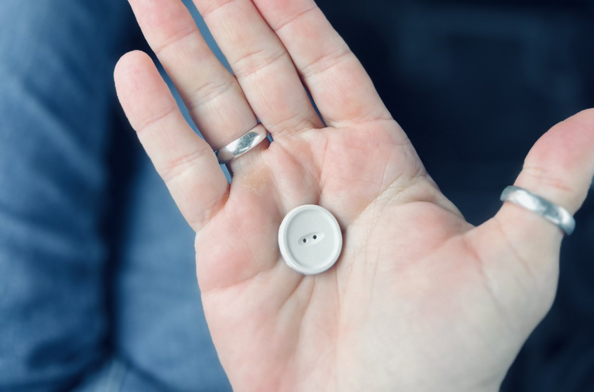 This an example of modern production powered by biology. This button was made by feeding seaweed to an organism that then produces PHA plastic. Instead of emitting 1-4 buttons of carbon into the atmosphere. This button sequesters 5 buttons of carbon into the ocean. Incredible
