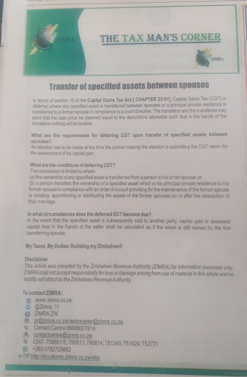 Dear @ZIMRA We're sure this is very important &amp; helpful but in its current form unreadable to a layman or woman. If intention is to inform and teach ordinary citizens then please use ordinary language or break the content down with simple explanations. #zwakalamama #womenandtaxes