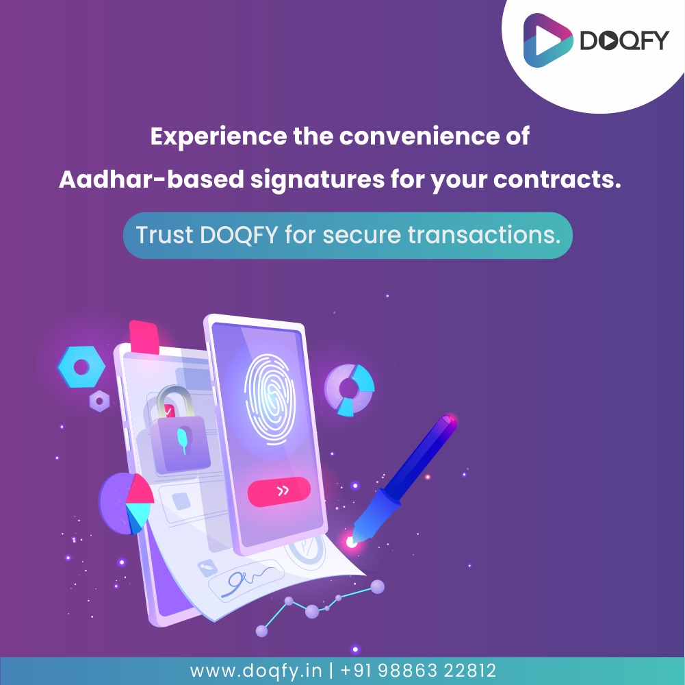 Streamline your contracts with ease using Aadhar-based signatures. Discover the secure convenience of DOQFY today! 💼✍️ 

Click the link in our bio to start revolutionizing your contract process now! 📲💪
. 
. 
. 
#DigitalContracts #SecureTransactions #DOQFY
#document #management