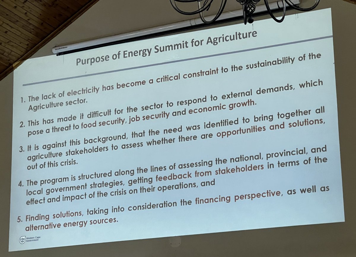 [JUST IN📣] Minister Ivan Meyer address the delegates at the Energy Summit with Agriculture. Minister Meyer, “We are hosting this summit to map out ways to overcome the energy crisis. This sector has resilience &amp; we will overcome this.” #WCEnergySummit #ForTheLoveOfAgriculture🌱