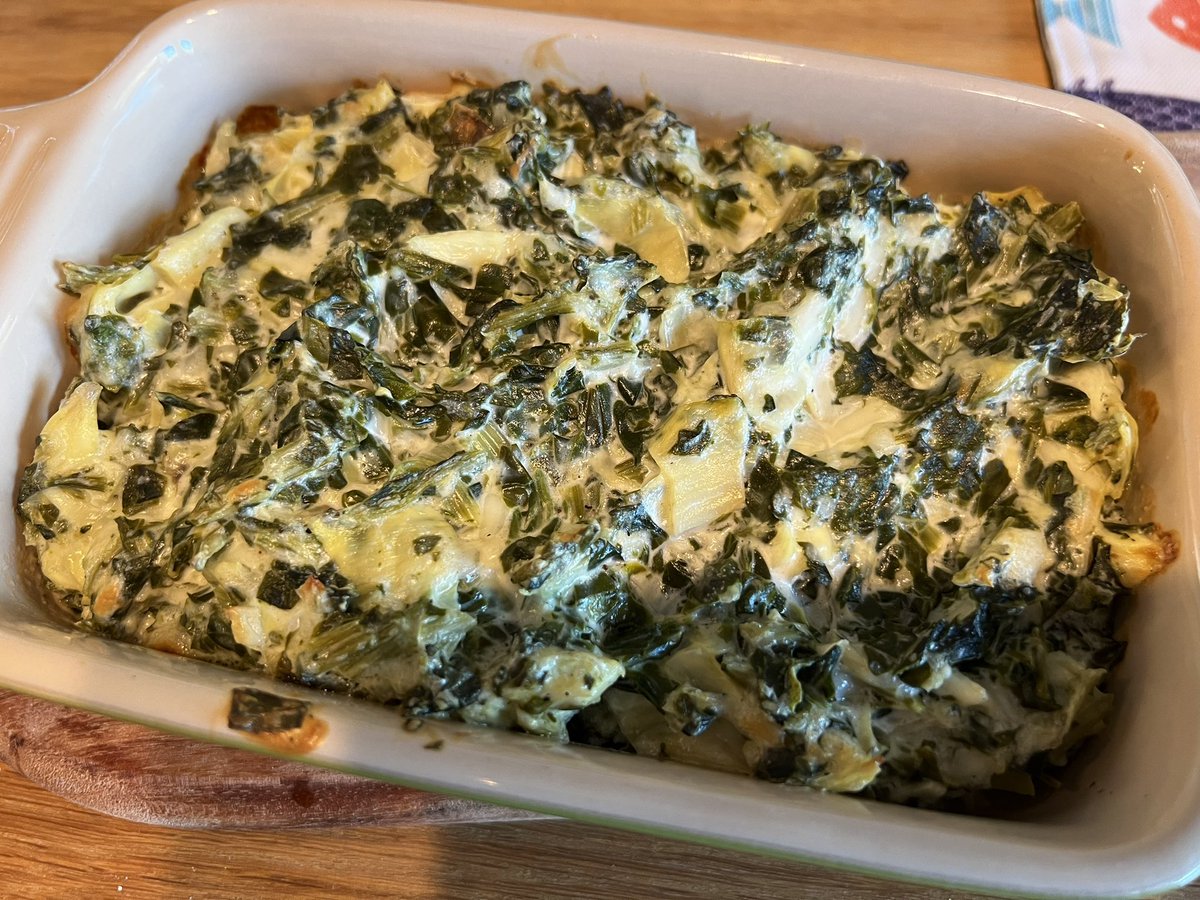 スキレットチキンとクリーミーほうれん草アーティチョークソースのレシピ