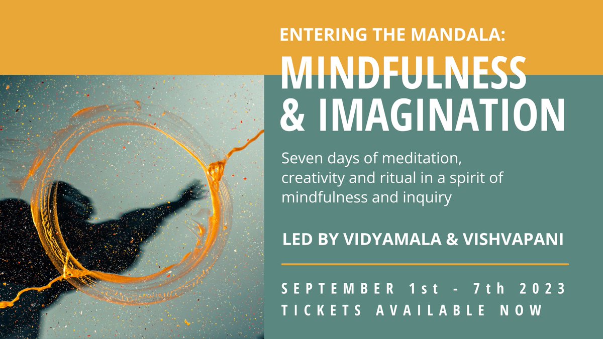 I’m excited that in September, I’ll be leading a retreat with @vishvapani for seven days of meditation, creativity and ritual in a spirit of mindfulness and inquiry. To find out more, visit eventbrite.com/e/entering-the…