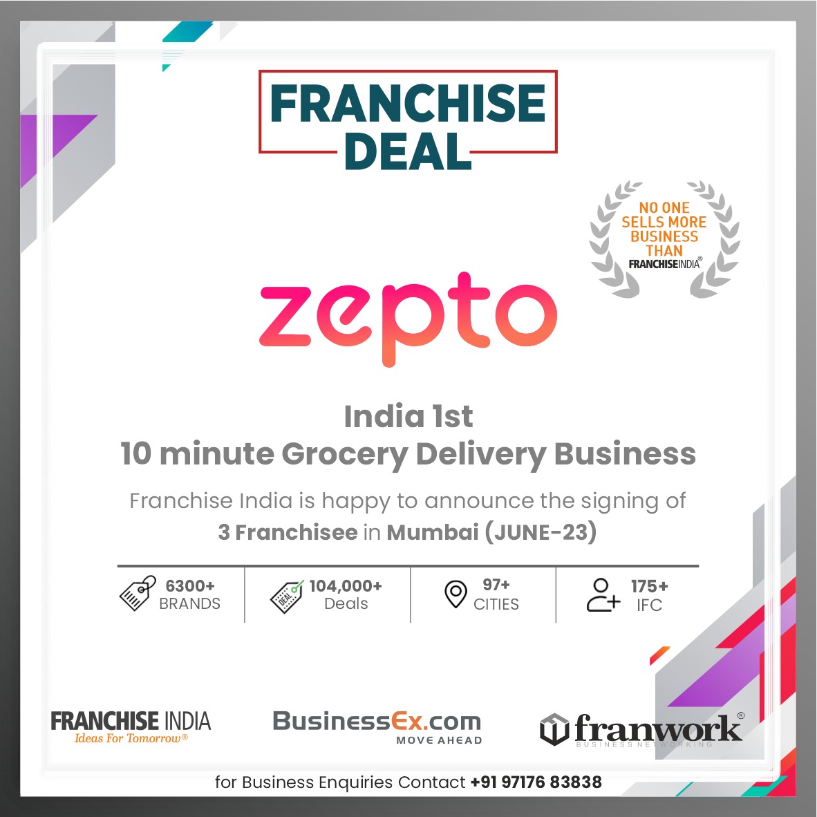 Heartiest Congratulations to @Zeptonow Cares for signing 3 New #Franchisees in #Mumbai.  

#Franchiseconsultant_ #franchiseopportunities #franchises #franchiseforsale #franchisesforsale #franchiseinindia #franchisebusinesses #franchiseopportunitiesinindia #franchisecompany…