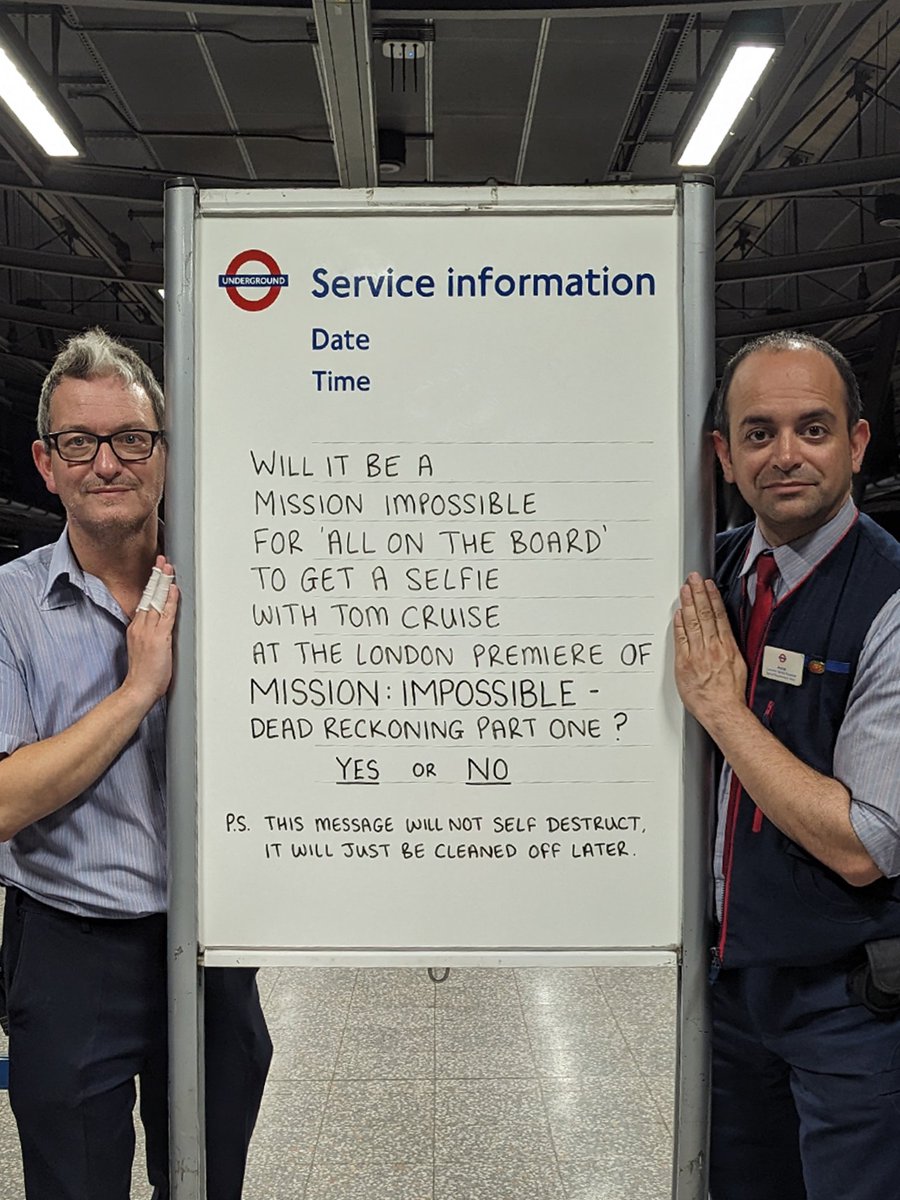 allontheboard's tweet photo. Will it be a Mission Impossible for 'All On The Board' to get a selfie with @TomCruise at the London Premiere of Mission: Impossible - Dead Reckoning Part 1?
YES or NO?
Let us know in the comments below.

#missionimpossible #allontheboard https://t.co/4UuJkMz72w