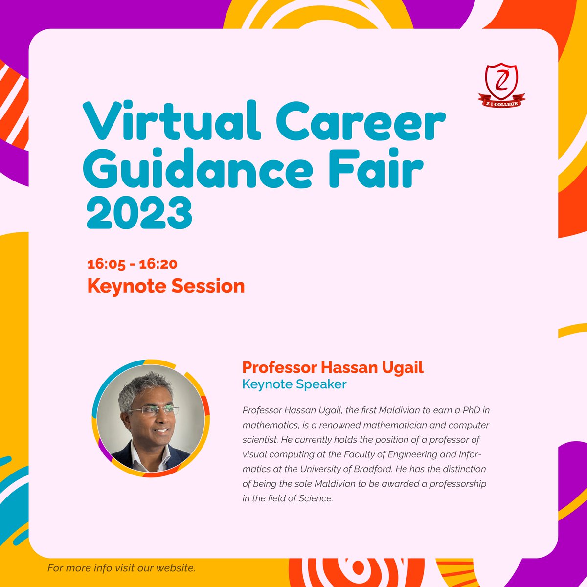 📢 Join us at the Career Guidance Fair and be inspired by the esteemed Professor Hassan Ugail | <a href="/ugail/">Professor Ugail</a> ! 🌟

We are thrilled to announce that Professor Hassan Ugail, the first Maldivian to earn a PhD in mathematics and a distinguished mathematician and computer scientist, will be