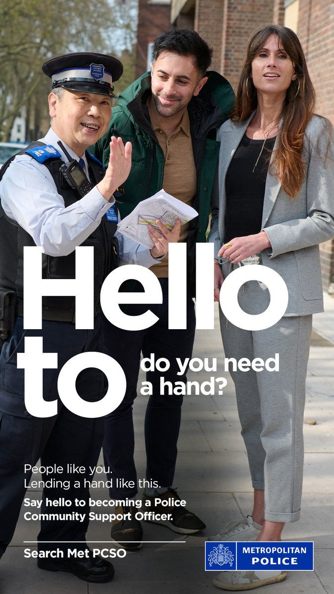MPSNewham's tweet photo. PCSO Recruitment
Say hello to being a PCSO. Click below for further information and to apply.
https://t.co/L8xPyldaoY
#MetPCSO https://t.co/lnaS0GxKIA
