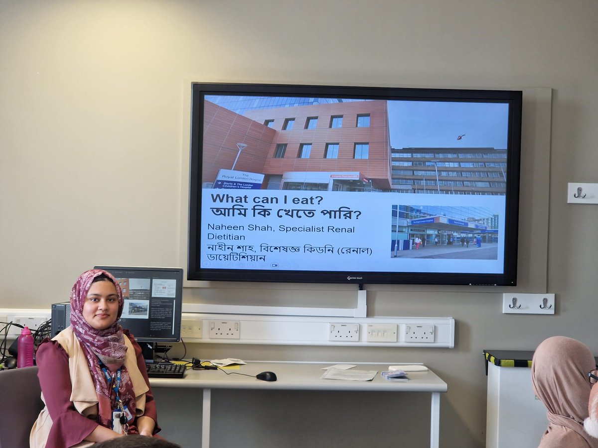 Our first dietary group education session in Bengali for those with advanced kidney disease. We are working to ensure our largest ethnic minority group in Tower Hamlets have access to accurate, culturally appropriate information. Well done Naheen Shah Renal Dietitian 👏👏👏