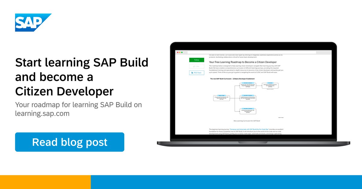TrinidadMGea's tweet image. Start your @SAPBuild learning journey and become a citizen developer with our free learning resources 🚀
This blog post will help you to navigate through our free SAP Build learning journeys.
Read more from Markus 👉 imsap.co/6010O7anr
#SAPBTP #SAPBuild #LowCode
