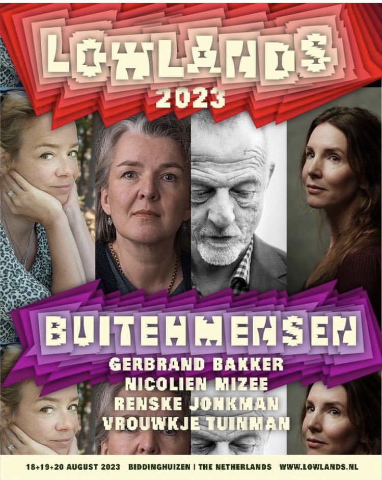 Optreden Lowlands in augustus! 
In gesprek over het buitenleven samen met <a href="/gerbrandbakker/">gerbrand bakker</a> en Nicolien Mizee. Interview door <a href="/VrouwkjeTuinman/">Vrouwkje Tuinman</a> 
En ook: panelgesprek over de Lowlands Schrijfwedstrijd met @L_Baerwaldt en <a href="/MartinRombouts/">Martin Rombouts</a> Interview door Ellen Deckwitz
<a href="/Rapid_Razor_Bob/">Lowlands Festival</a>