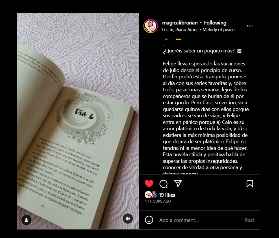 ¡Mirad qué reel de #QuinceDías tan bonito ha hecho <a href="/magicalibrarian/">Lara ❄The Magical Librarian❄</a>! 🤩
⬇️
💚instagram.com/reel/CtwnIUMoG… 💚
⬆️