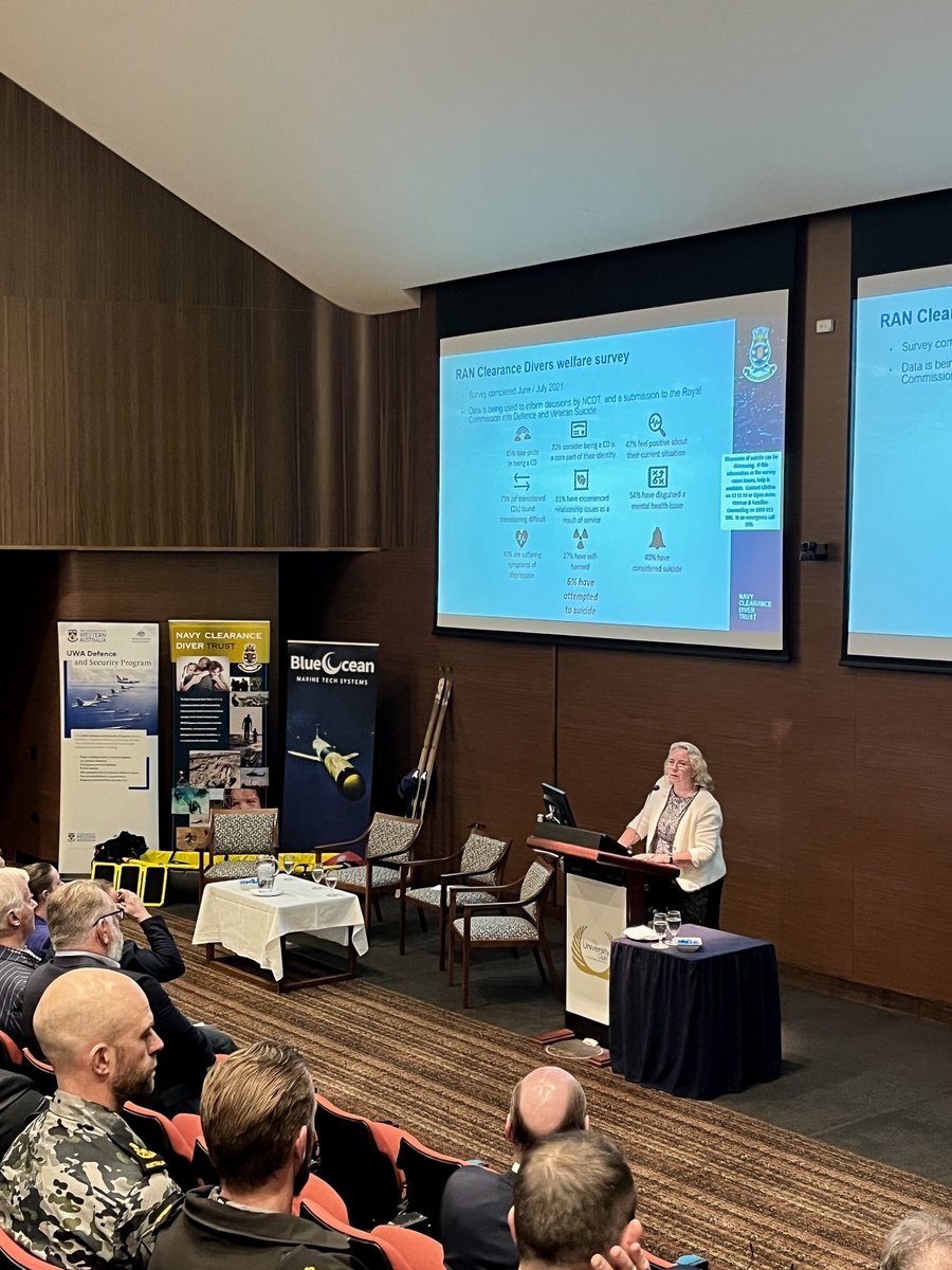 DefenceUwa's tweet image. We&apos;re honoured to have been part of an extraordinary Navy Clearance Diver Trust event yesterday, learning about leadership, teamwork and human resilience!  @BlueOcean_001 @JFDGlobal @EdithCowanUni #UWADSI #DefenceSecurity #NCDT #NavyPride