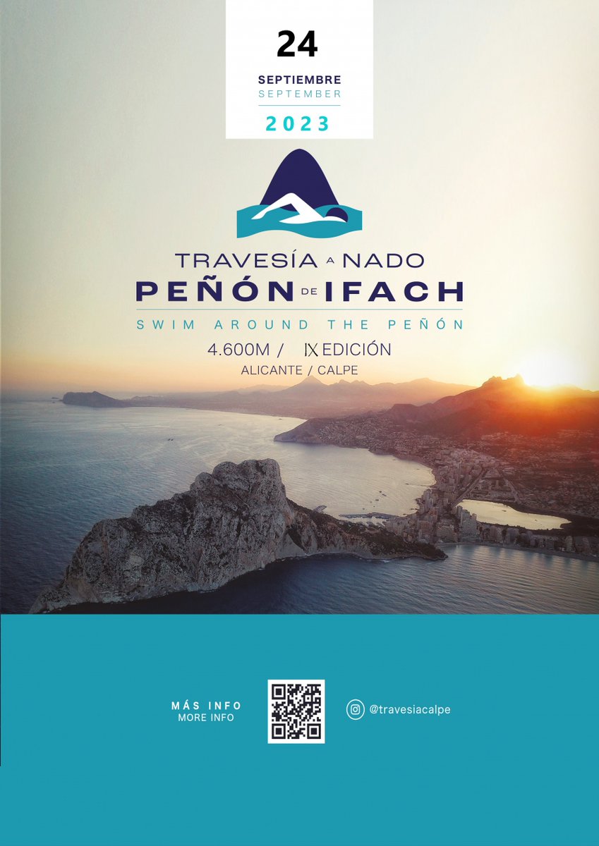 📢Ja està oberta la inscripció en la IX Travessia nadant Penyal d'Ifach que organitza el <a href="/RCNCalpe/">Real Club Náutico Calpe</a>   i que se celebra el 24 de setembre👉 travesianadocalpe.es No perdes l'oportunitat d'inscriure't. Més informació en rcnc.es
#Calp #TravesiaCalpe #VoltaPenyalIfac