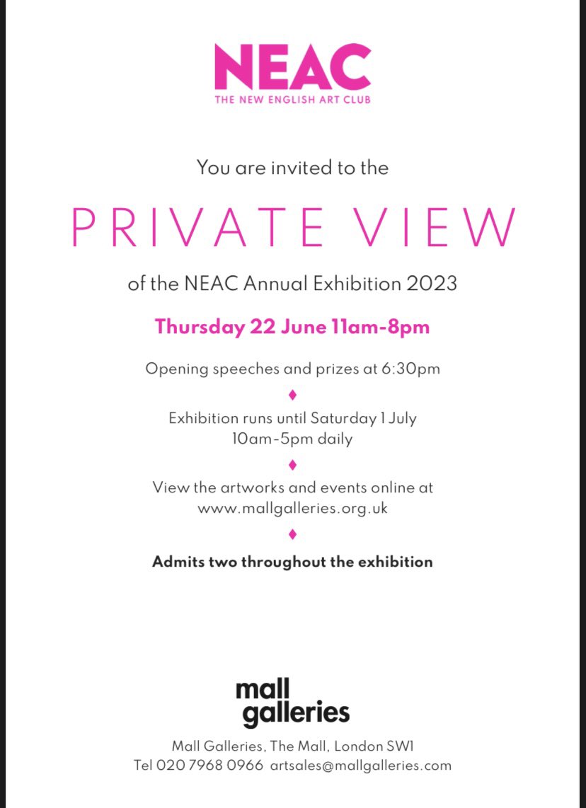 I’m delighted to have had a print selected for this prestigious show @newenglishart If you are in London please pop in to see the exhibition - this invitation admits two for free throughout the exhibition. #MallGalleries #NewEnglishArtClub