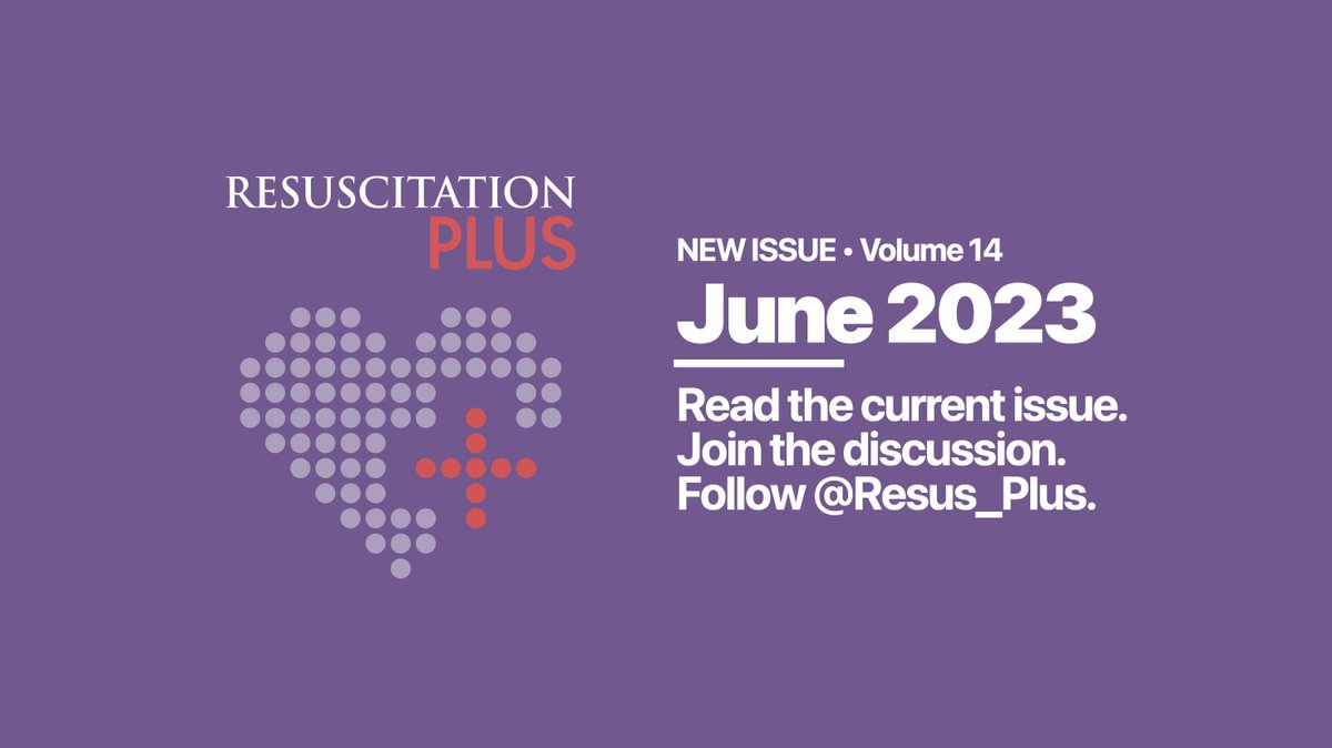 Read the articles published on Resuscitation Plus in the fields of #CardiacArrest and #CPR in the latest issue of June 2023 (volume 14).

🔗 sciencedirect.com/journal/resusc…

#FOAMcc #FOAMres #ResusTwitter
