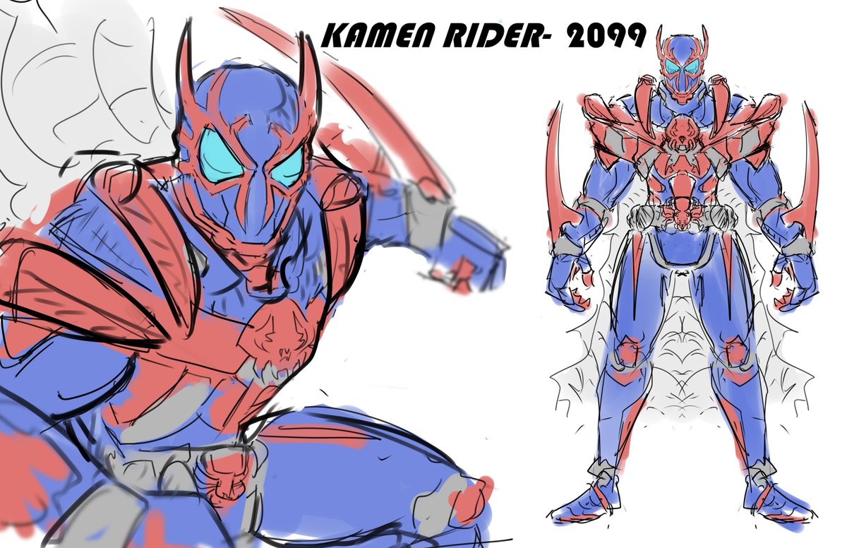 Another fun Quick Spidersona Design. Reimagining Spiderman 2099 as a kamen rider! 

#KamenRider #tokusatsu #SpiderManAcrossTheSpiderVerse #SpiderMan2099 #Spidersonas #spidersonaart