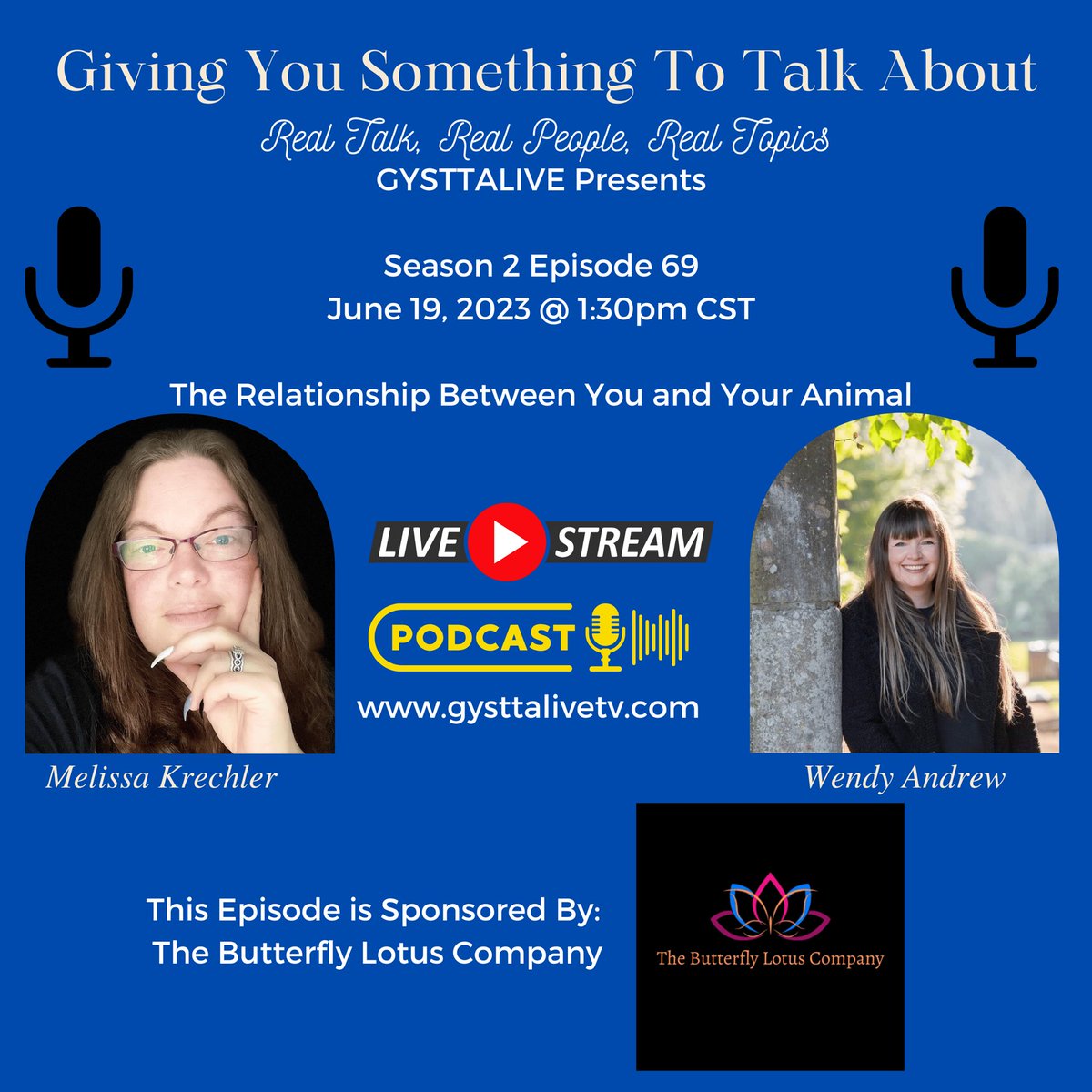 Thanks to <a href="/MelissaKrechler/">Melissa Krechler</a>  for having me as her guest on @gysttalivetv on Monday! 
Click the link below 👇 to watch the replay! Xx 🙏❤️🌈🐾

gysttalivetv.com/2023/06/therel…