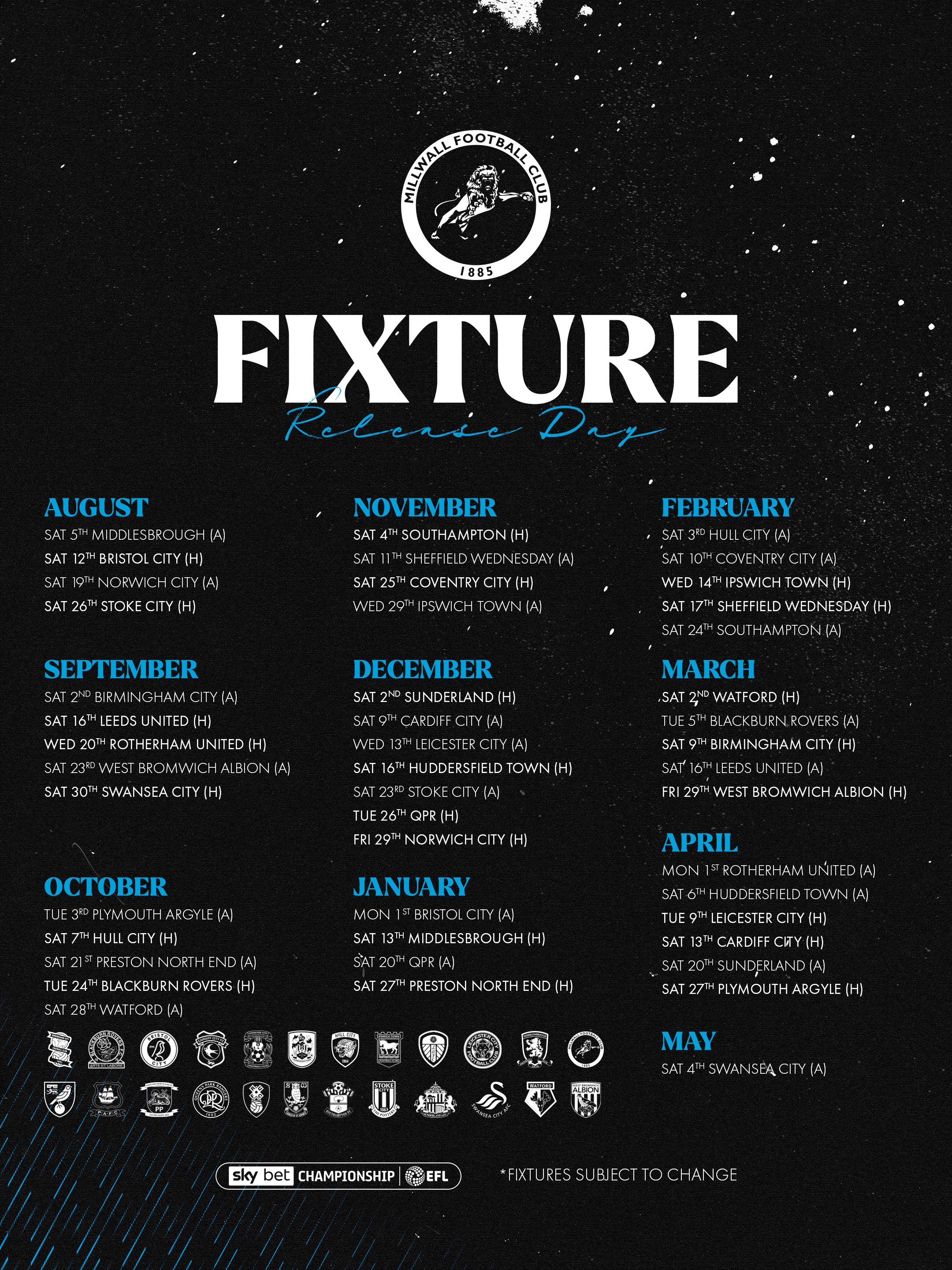 Millwall FC on X: 🗓 The Lions' 2023/24 @SkyBetChamp fixture list has been  confirmed #Millwall  / X