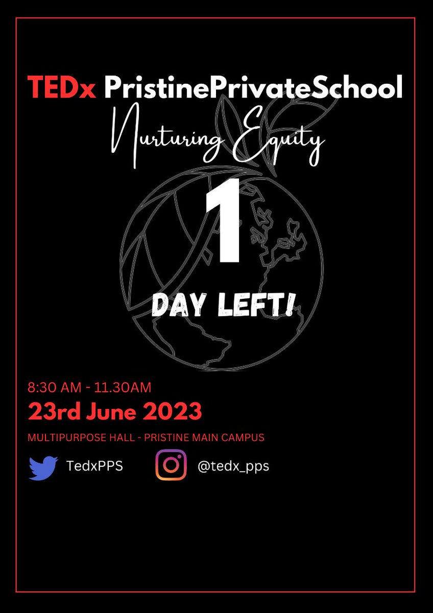 Just few hours to go!

#tedxevent #tedx #tedxpristineprivateschool #ted2023 #pristineprivateschool #pps