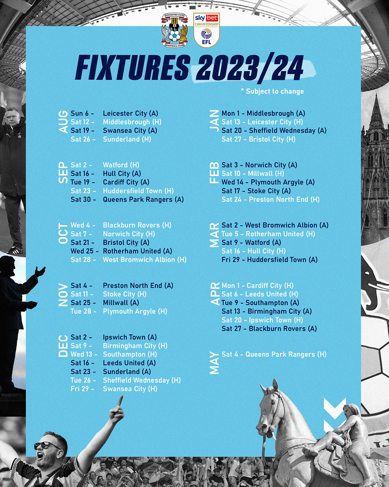 When will the 2023/24 Championship fixtures be released?