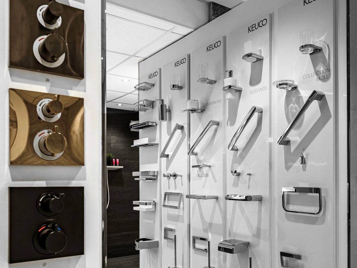 Come and explore our <a href="/KeucoUK/">Keuco-UK</a> wall of bathroom accessories in our Woking showroom and find the perfect finishing touches for your bathroom design... surreytilesandbathrooms.com