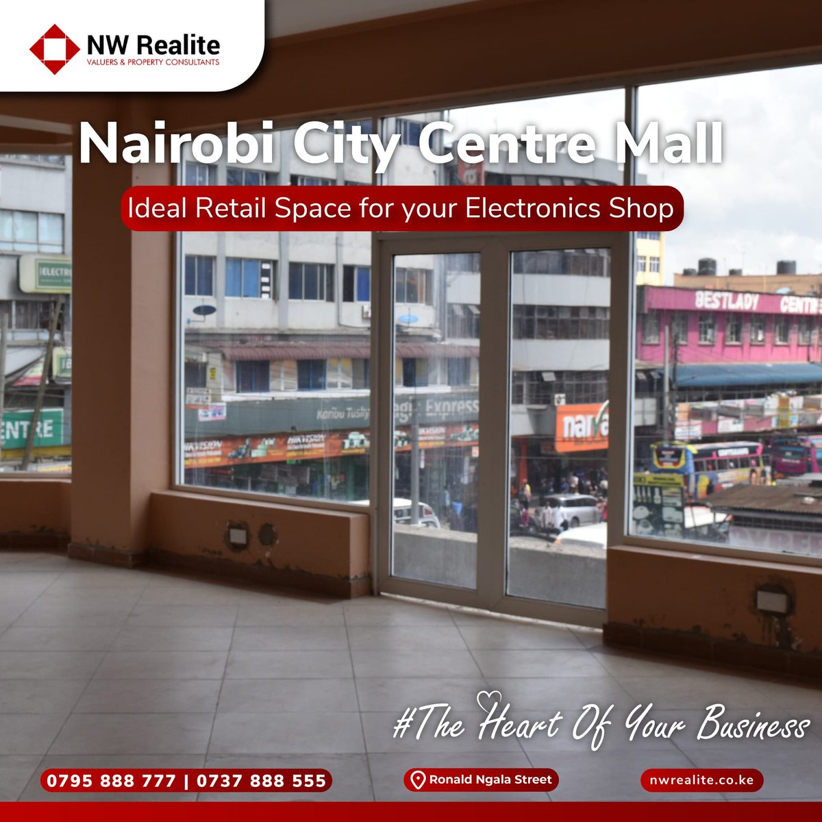 Picture your brand thriving in the heart of our exclusive mall. Join the league of industry leaders and secure your retail space today. 
Find out more; 
Call Us!
0737 888 555| 0795888777
nwrealite.co.ke/properties
#NWRealite #WeTouchItWeAddValue