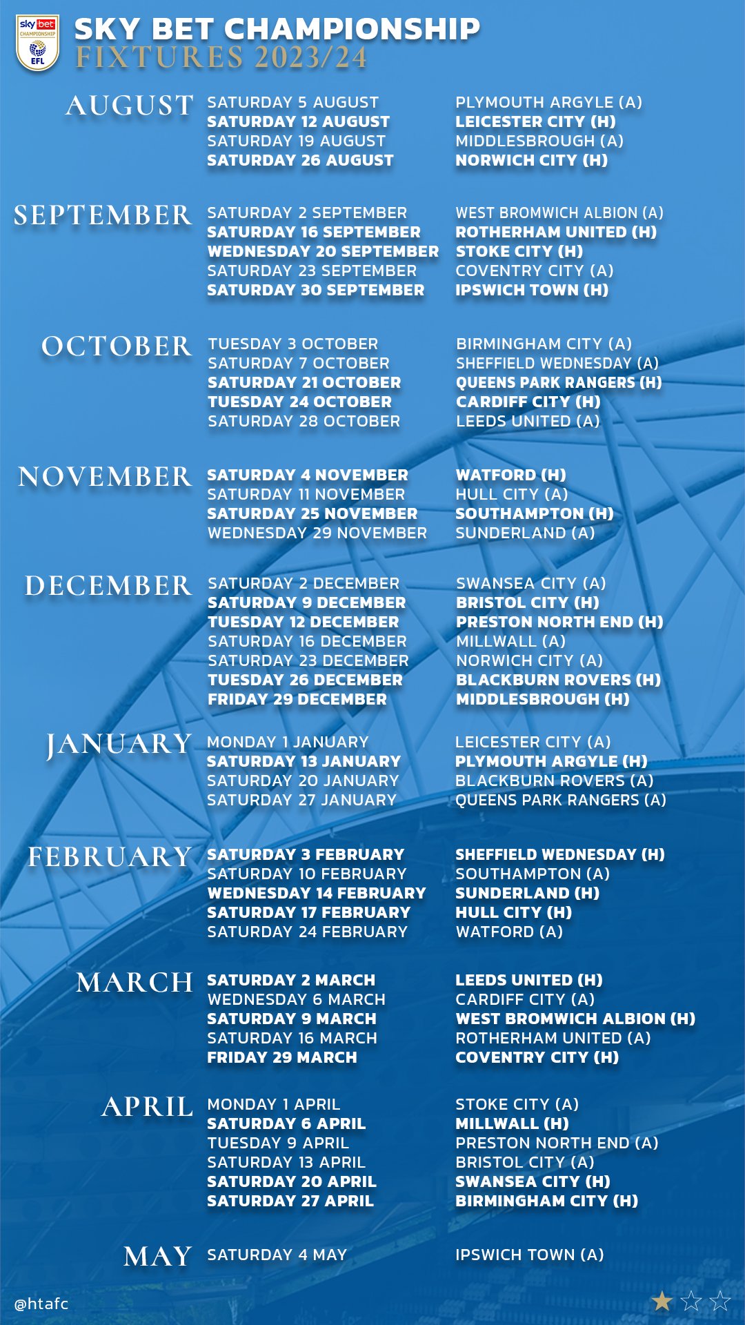 Huddersfield on sale town fixtures