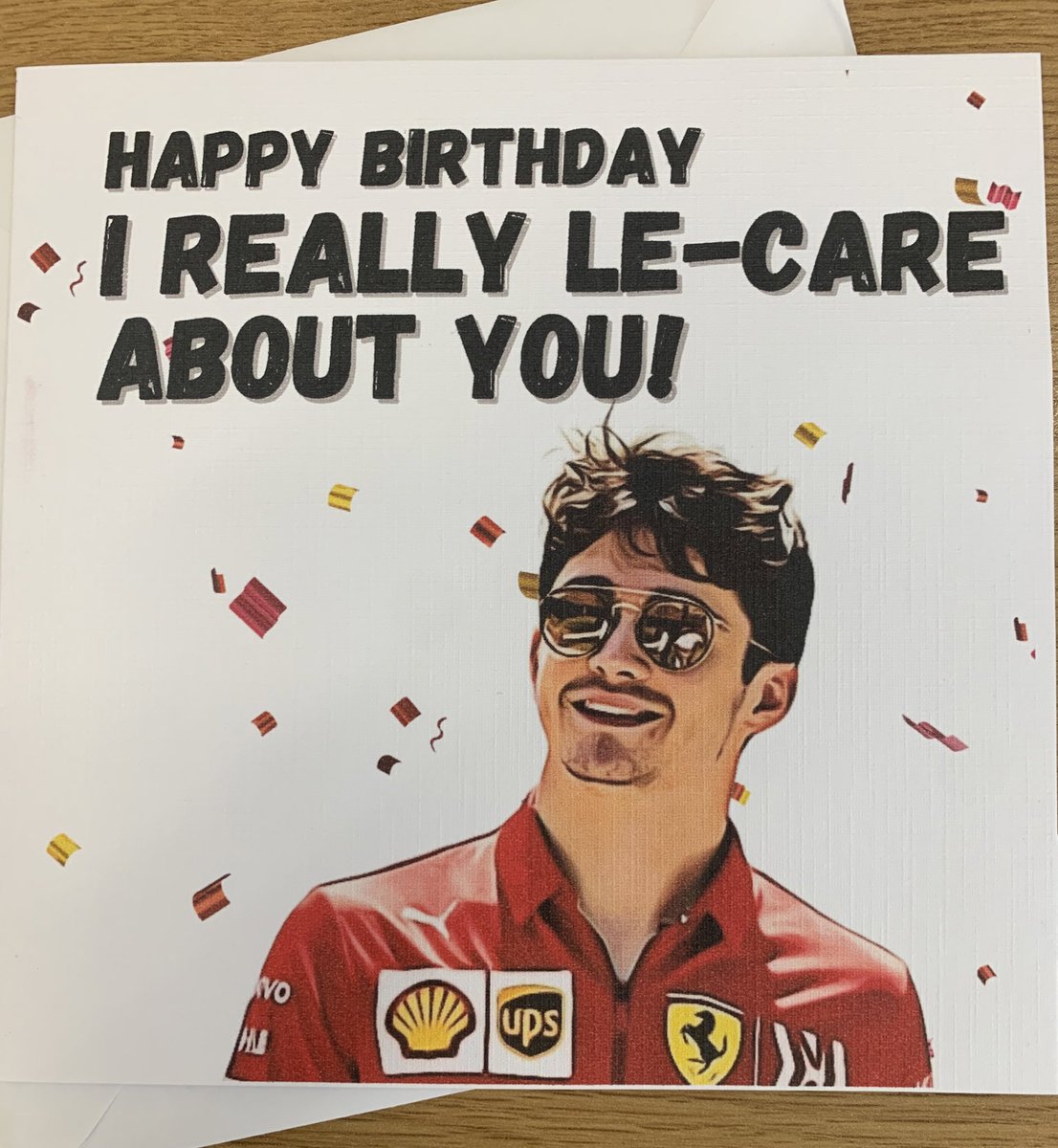 A birthday card I got from my (non f1 fan) friend, I think it made my whole year 😭