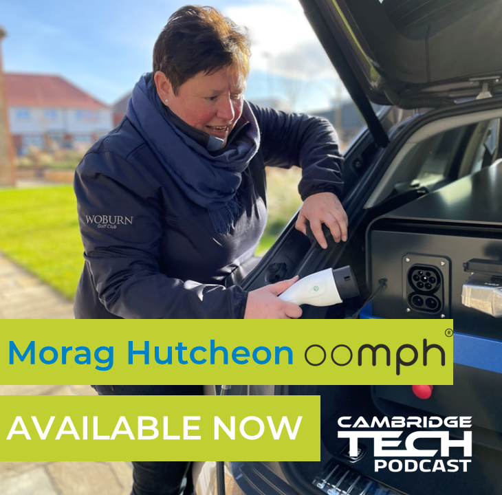 CamTechPod's tweet photo. #TBT In this #CamTechPod episode @oomphEV founder Morag Hutcheon shares the steps taken to create the modern Jerry Can - eliminating running the gauntlet with EV miles. Listen via https://t.co/v6PXKXuid8 #evcharging #cleantech #FutureMobility https://t.co/SOjVblXRRB