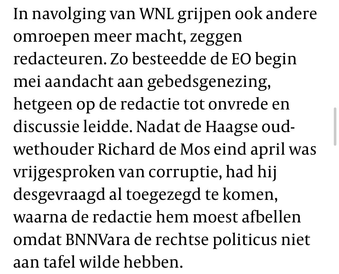 Wat krijgen we nou #Op1? Ben ik op voorspraak van @BNNVARA door jullie gecanceld?

Deze opdracht vergeten? Het media-aanbod moet voor iedereen toegankelijk zijn en het aanbod pluriform, ofwel vanuit meerdere perspectieven gemaakt. Ook moet het media-aanbod onafhankelijk tot stand…