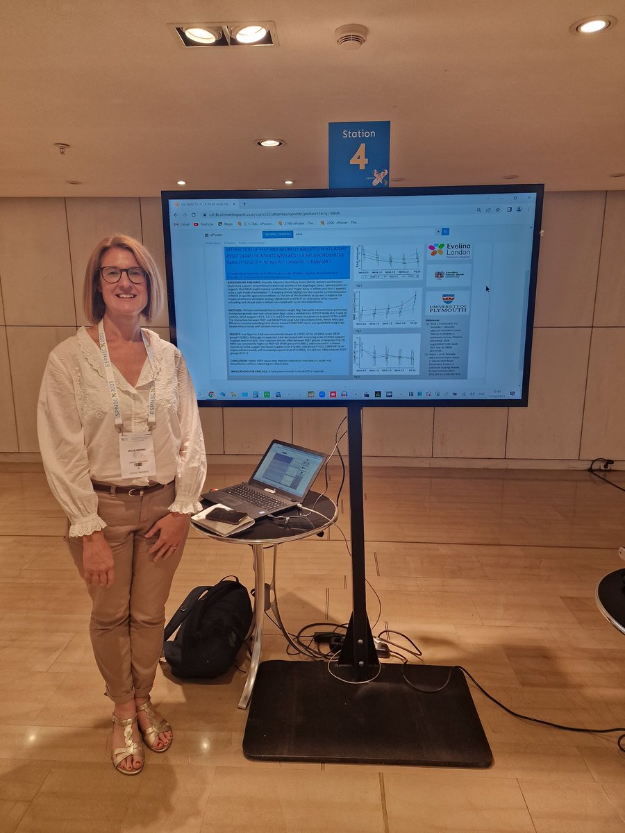 @julesharris2 former Senior PICU RN @STRS_Evelina & now @LSBU lecturer, presenting her #Phd work on #navaventilation at #ESPNIC2023 in Athens @BenjaminCrulli @DrAndrewNyman @JosLatour1 @docmcdevelina @CNOEngland