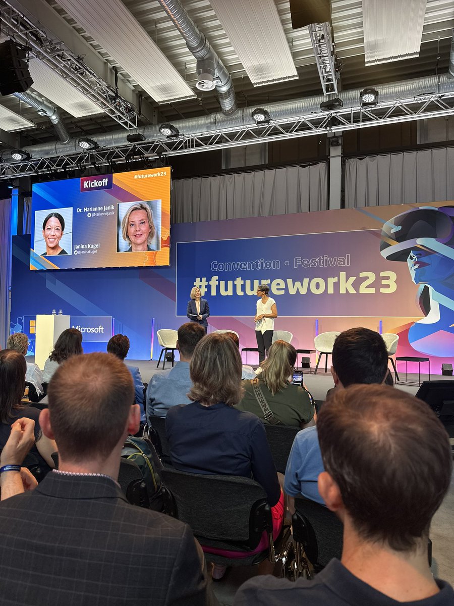 Wie sieht die Arbeit der Zukunft aus? Darum geht es heute auf der #futurework23 <a href="/MarianneJanik/">Marianne Janik</a> @janinakugel