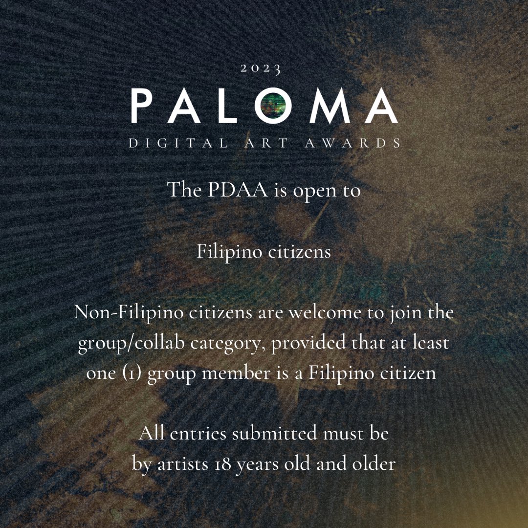 Visit the link in bio and click the 'Paloma Digital Art Awards' tab for more details. The page will lead you to the complete mechanics and submission forms. #cryptoart #nftart #cryptoartph #nft #artcontest #artcompetition #digitalart #graphicart
