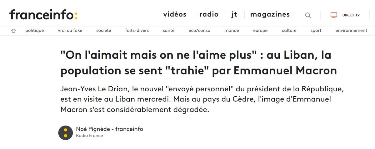 Macron, c'est le mec le plus détesté de la terre :
- En France on joue des casseroles sur son passage
- En Afrique on l'envoie chier
- En Russie on l'installe sur des tables de 15m de long
- En Chine on l'assied sur des tabourets
- Au Liban on le hait pour ses mensonges
etc
🤡