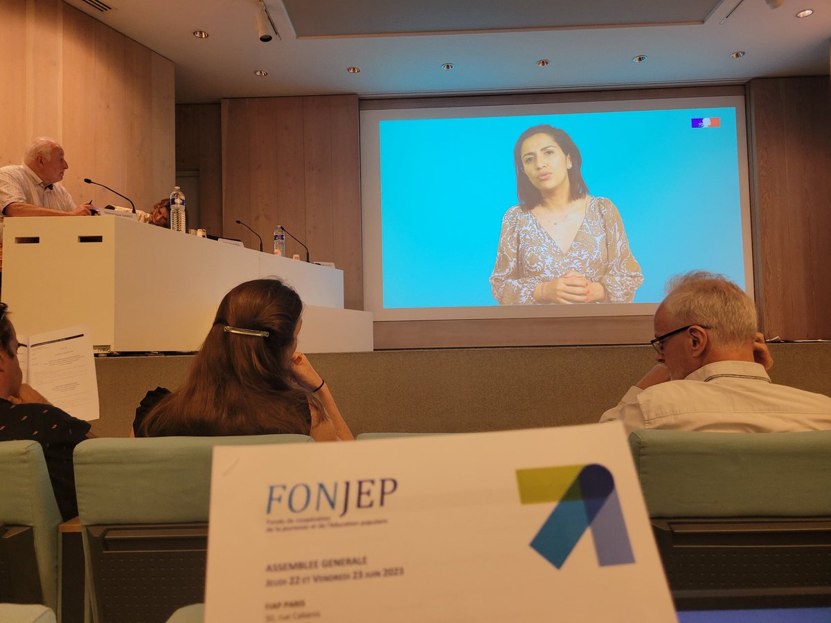 Ouverture de l'AG du @fonjep un temps institutionnel important où il sera question des modèles socio économiques et du sens du travail. @laFSCF membre du CA présente pour cette belle journée #educpop #AJEP @education_gouv @Sports_gouv @MinistereCC