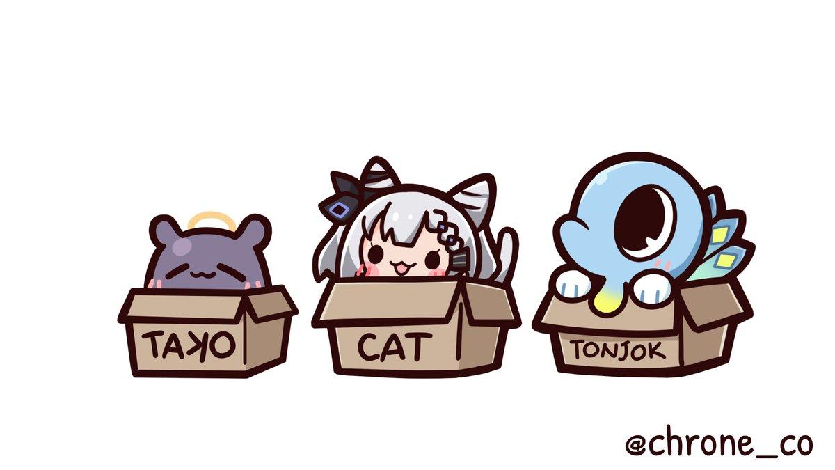 in box cardboard box box in container 1girl tail animal ears  illustration images