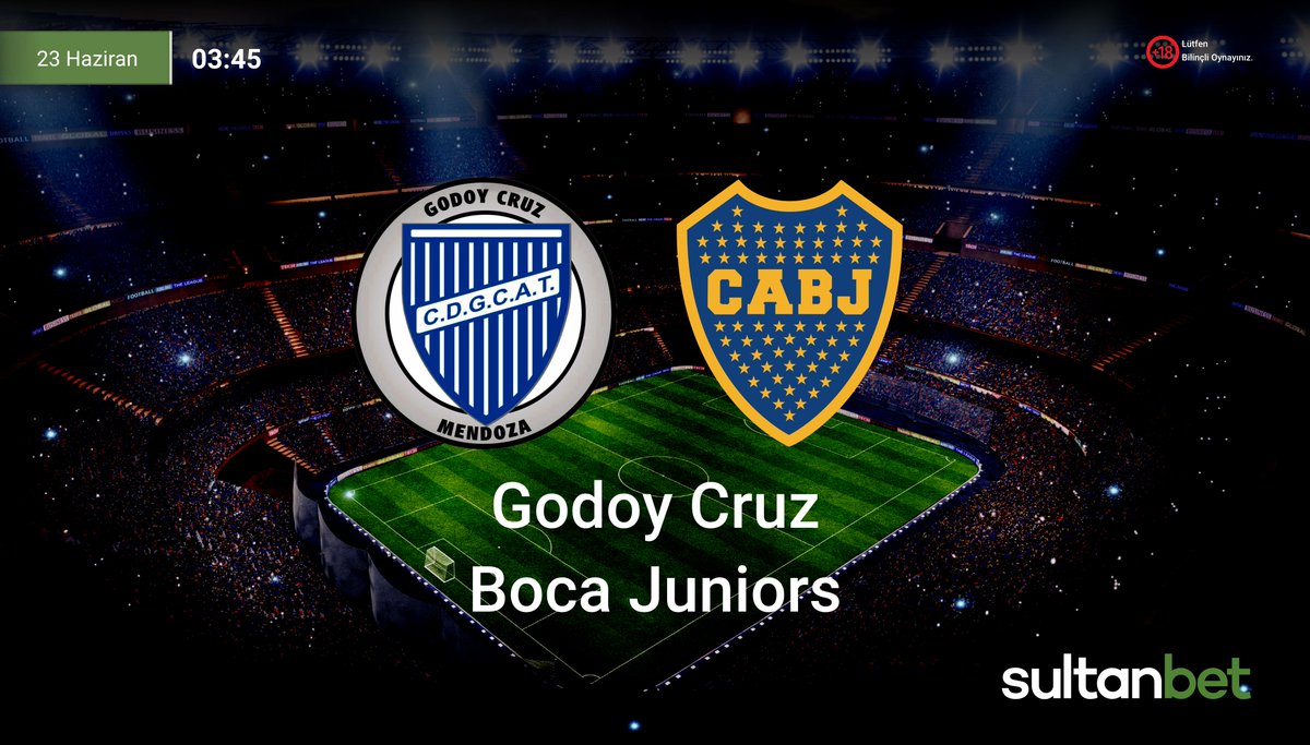Günün Spor Oranı Sultanbet'te!⚽️

Godoy Cruz 🆚 Boca Juniors
🗓️23.06.2023
⏰03:45

Güncel Giriş 🎯 bit.ly/sultanbetuyelik
Telegram🎯 t.me/SultanbetTR

#bahis #iddaa #sultanbetgiris #spor #Godoycruz #Bocajuniors #sultanbet #Persembe