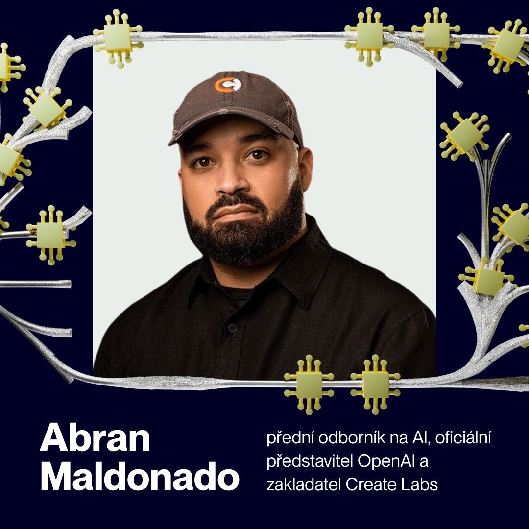Představujeme prvního řečníka! <a href="/abran/">Abran Maldonado</a> je významným představitelem společnosti <a href="/OpenAI/">OpenAI</a> a uznávaným odborníkem na umělou inteligenci. Svou prací významně přispívá k tomu, že nové myšlenky a tvůrčí projekty přinášejí praktické využití AI do různých oblastí. #tydeninovaci #ai