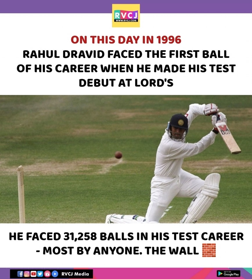 The wall of cricket faced the 1st ball of his test cricket on this day in 1996
#cricket #1996 #rahuldravid  #first