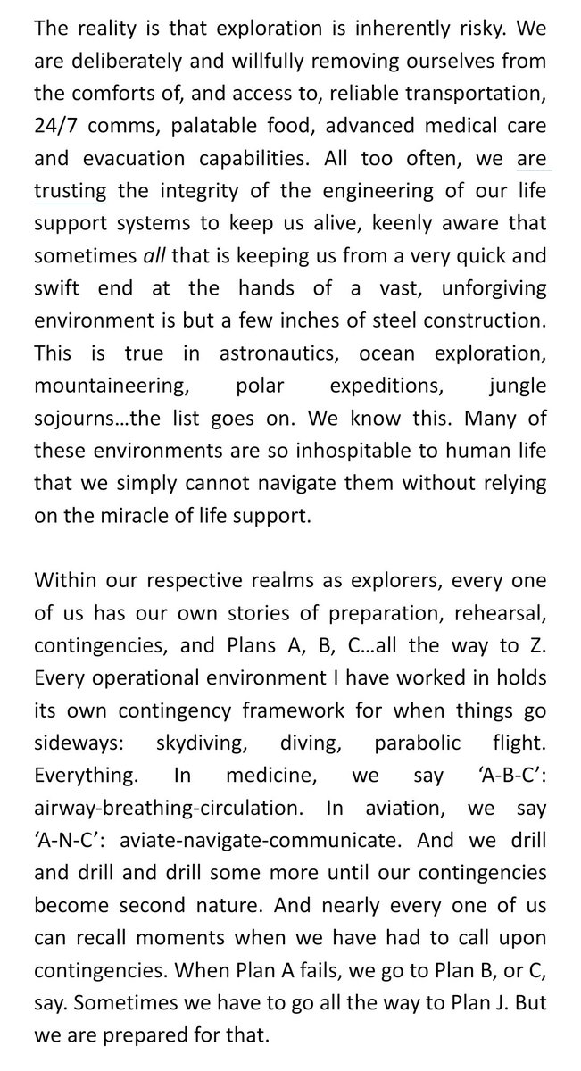 shawnapandya's tweet photo. A lot of us in the exploration world are reeling this week as we watch rescue operations unfold in a bid to get to the Titan in time. I wrote this piece in reflection of what it means to operate in extreme environments.
Alternate reading format here: https://t.co/EAsJXmHS4a
1/2 https://t.co/KQ7fSzbyr7