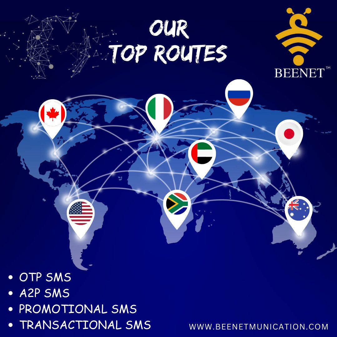 Connectivity that goes the distance 🌐

#bulksms #routes #uae #latam #italy #japan #russia #mexico #africa #australia #bahirain #smsmarketing #BEENET