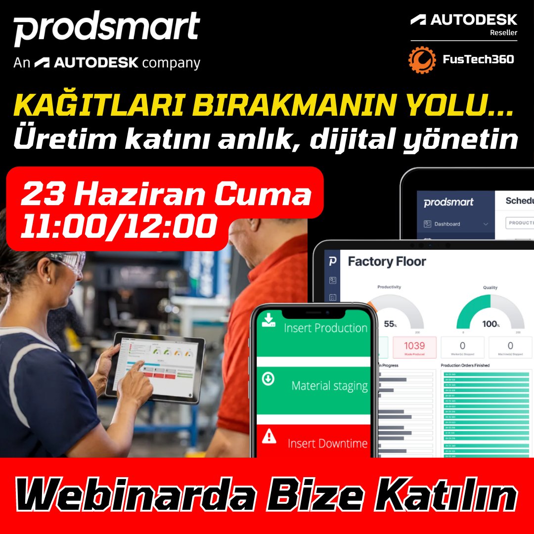 Webinar: Autodesk Prodsmart ile atölye ya da fabrika katını dijital olarak yüklü BT yatırımı yapmadan nasıl yöneteceğimize bakıyoruz.
Tarih: 23 Haziran 2023 / Cuma
Saat: 11:00 - 12:00
Kayıt olmak için: lnkd.in/dxgkPwk4
Katılım linki: lnkd.in/dNPzgDdy
#webinar