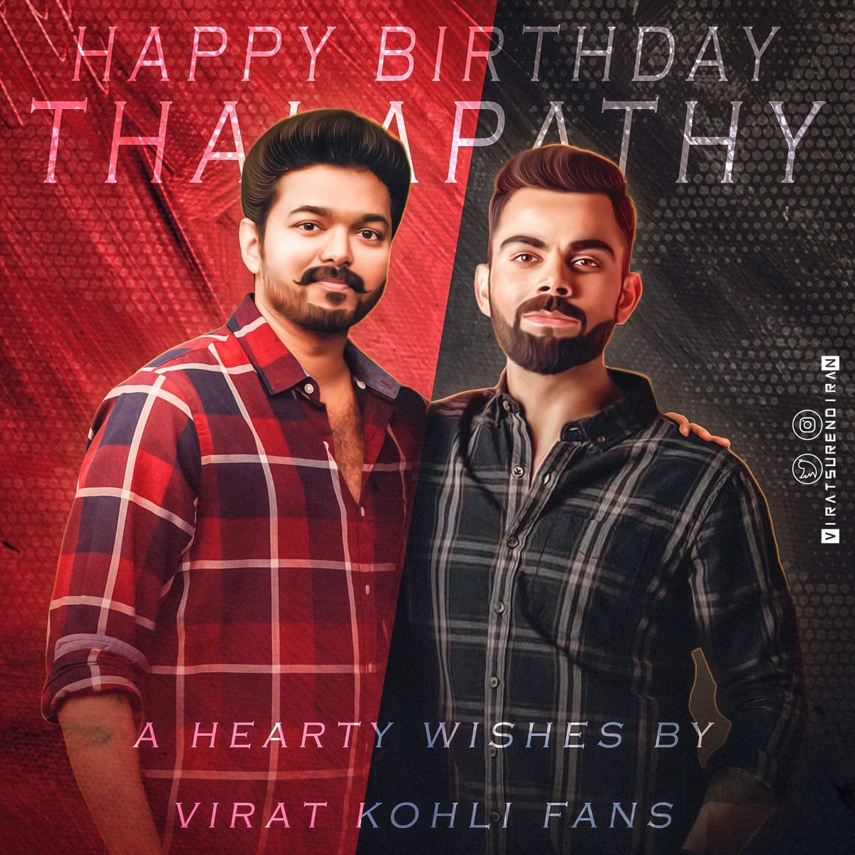 Wishing Thalapathy @actorvijay a Very Happy birthday on behalf of @imVkohli fans ❤️

All the best for #Leo 💥
#HBDThalapathyVIJAY