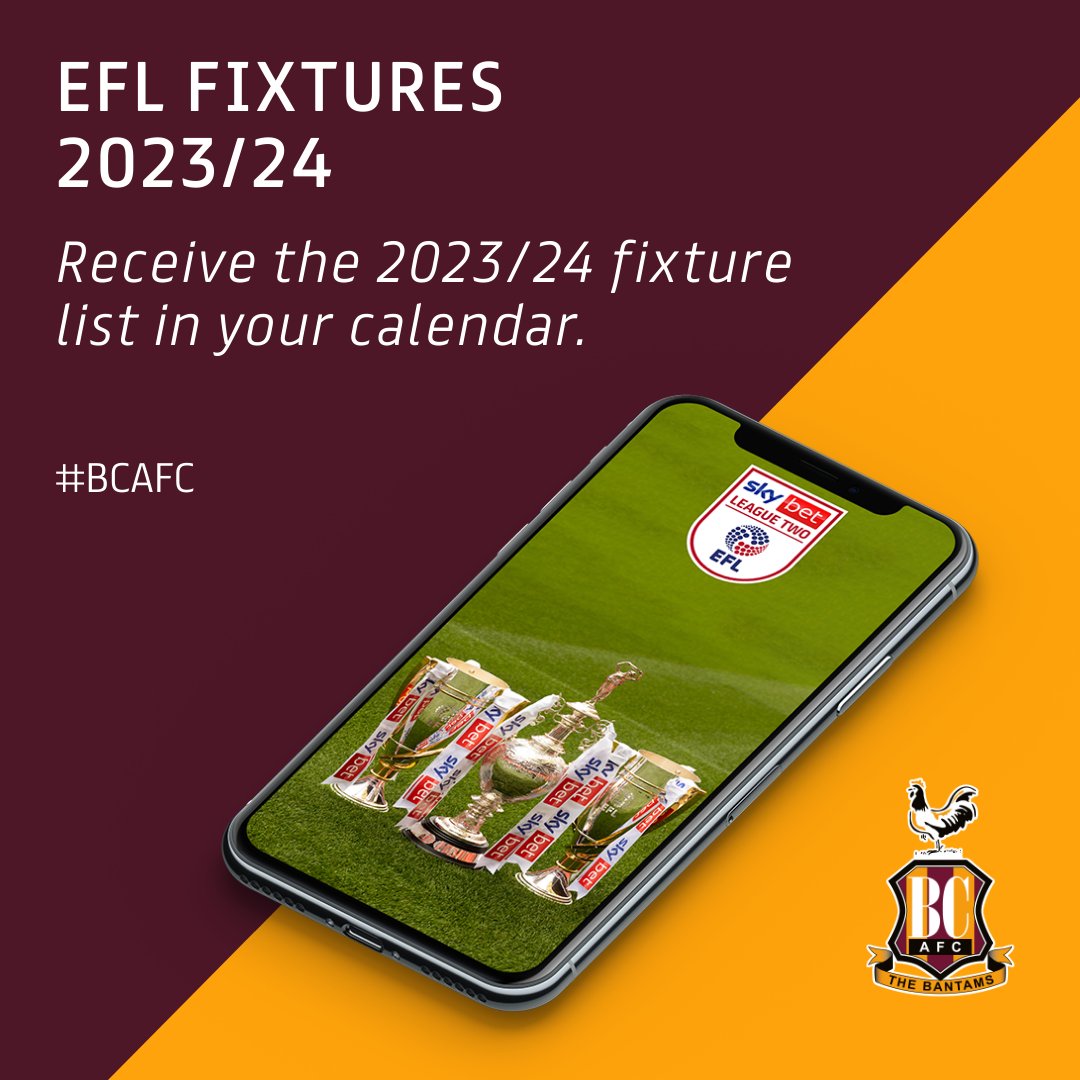 Bradford City AFC on Twitter "🚨 The fixtures are out! 📅 Make sure